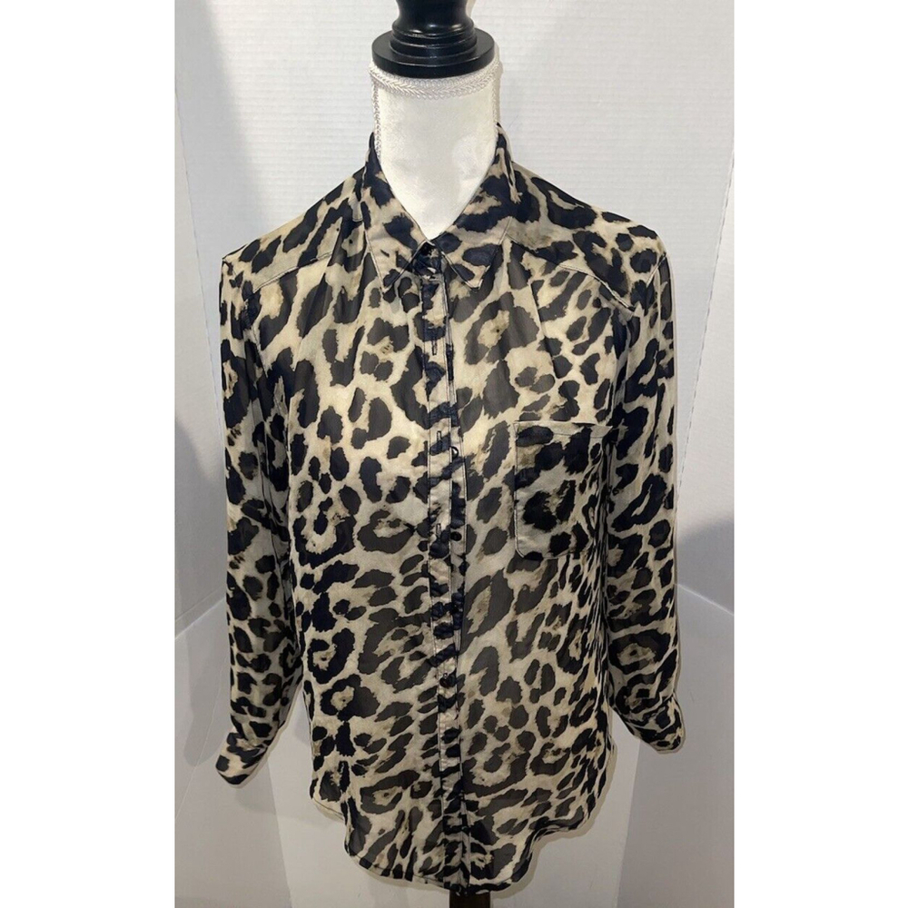 Women's Jealous Tomatoes Long Sleeve Sheer Animal Print Top - Size S